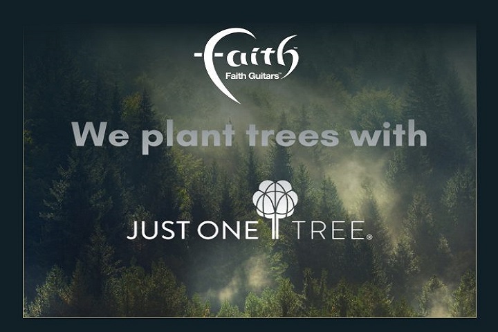 Faith Guitars Announce Partnership with JUST ONE Tree