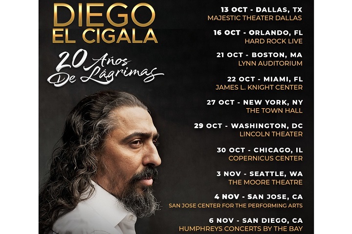 DIEGO EL CIGALA ANNOUNCES NEW U.S. TOUR 20 AÑOS DE LÁGRIMAS